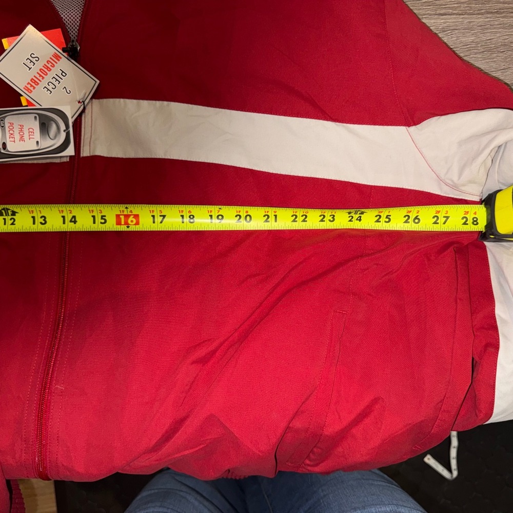 NWT Simply For Sports Red Cream Stripe Track Jacket XXL Windbreaker - Picture 6 of 12